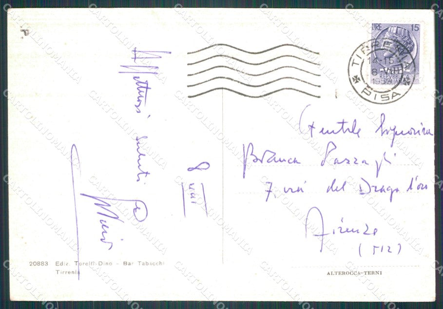 Pisa Tirrenia FG cartolina KF2002 – retro