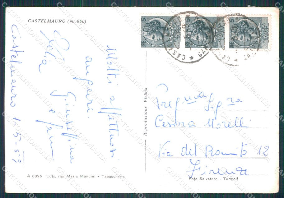 Campobasso Castelmauro ABRASA FG cartolina KF2013 – retro