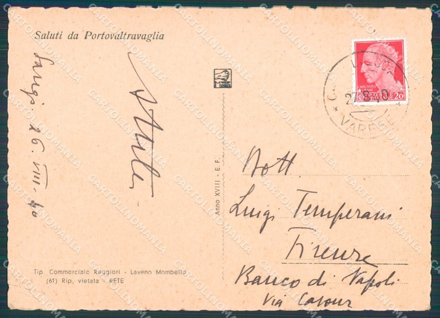 Varese Porto Valtravaglia PIEGHINE FG cartolina KF2018 – retro