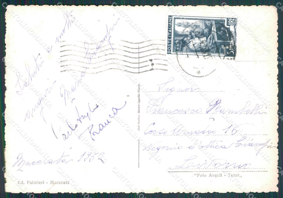Macerata Città STRAPPINO PIEGHINA FG cartolina KF2019 – retro