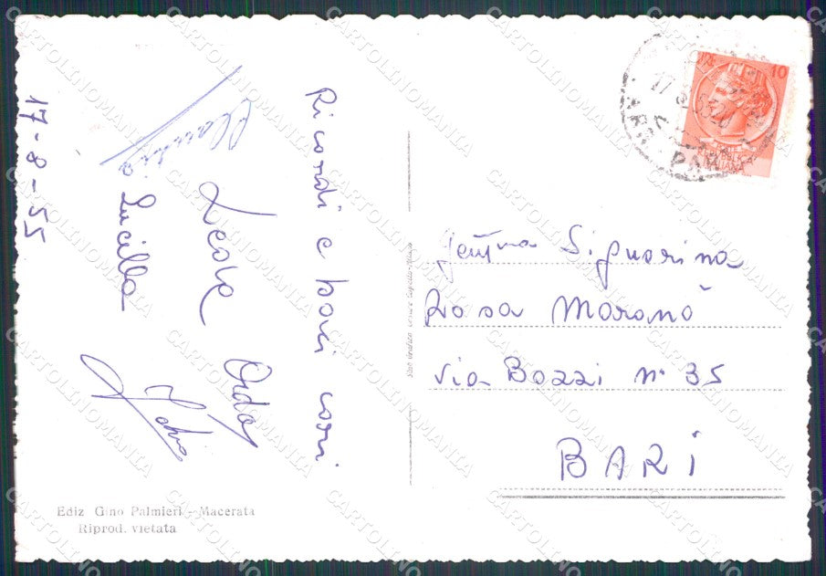 Macerata Città Auto PIEGHINE FG cartolina KF2025 – retro