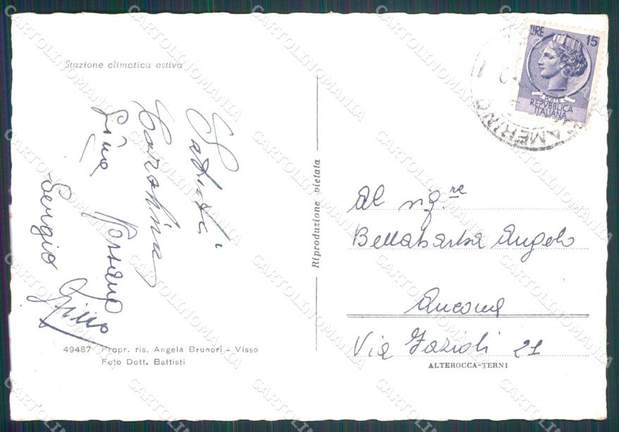 Macerata Visso Laghetto di FG cartolina KF2032 – retro