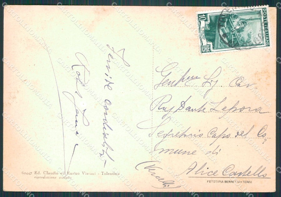 Macerata Tolentino Terme di FG cartolina KF2033 – retro