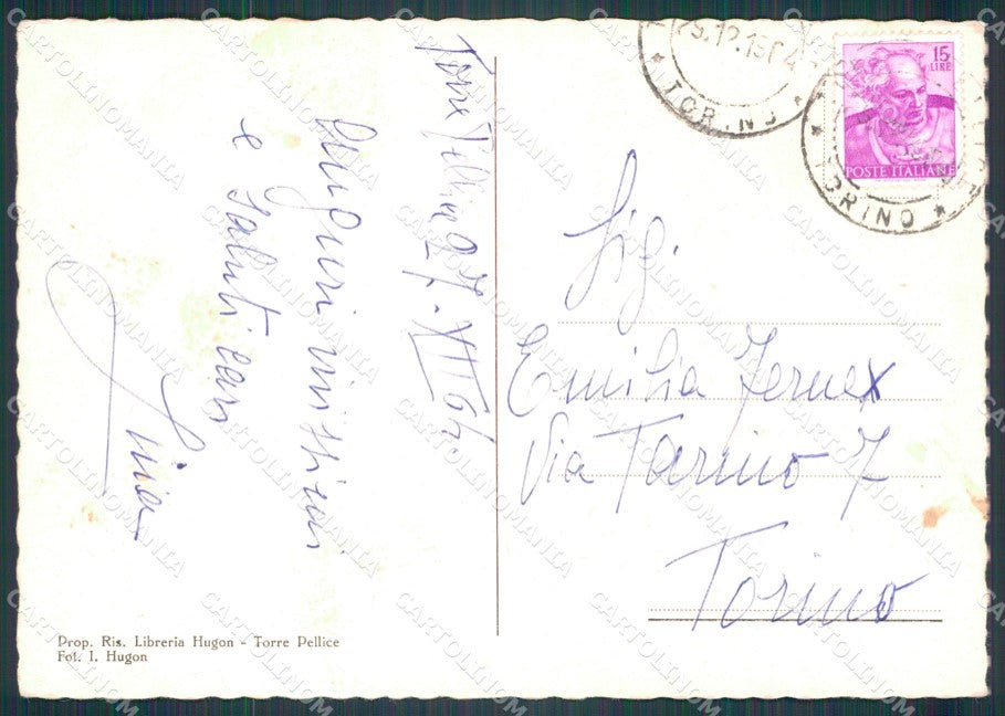 Torino Torre Pellice Nevicata FG cartolina KF2042 – retro