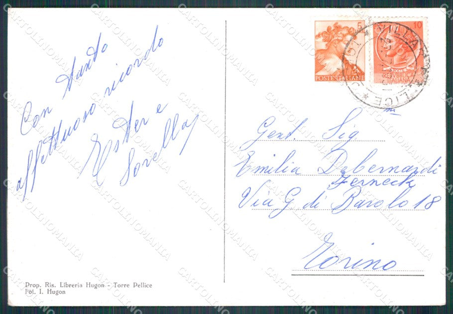 Torino Val Pellice Colle di Pian Prà FG cartolina KF2050 – retro