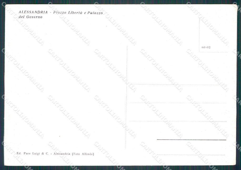 Alessandria Città Palazzo Governo PIEGHINA FG cartolina KF2064 – retro