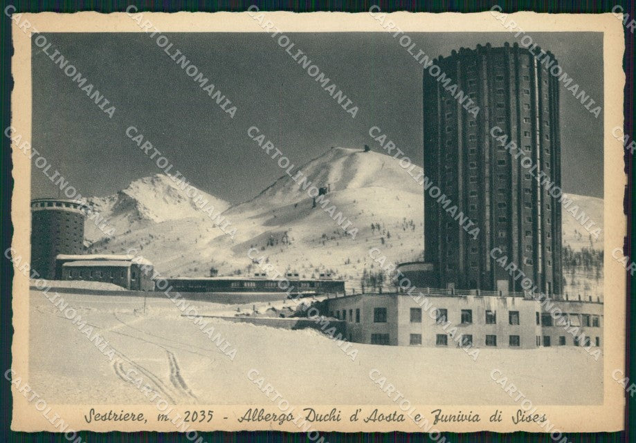 Torino Sestriere Nevicata Funivia di Sises FG cartolina KF2071 – fronte
