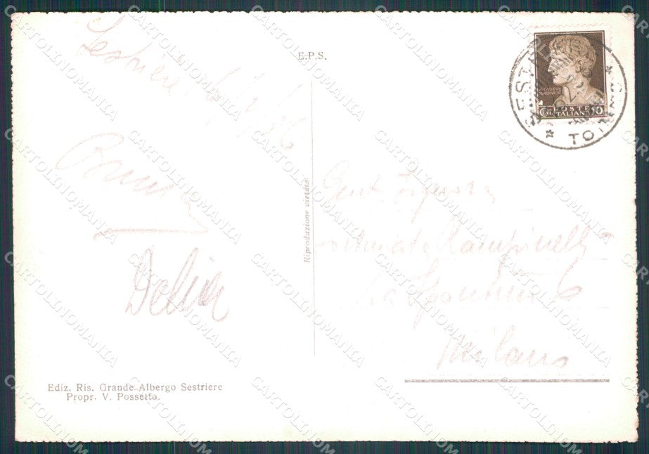 Torino Sestriere Colle di Nevicata Auto FG cartolina KF2072 – retro