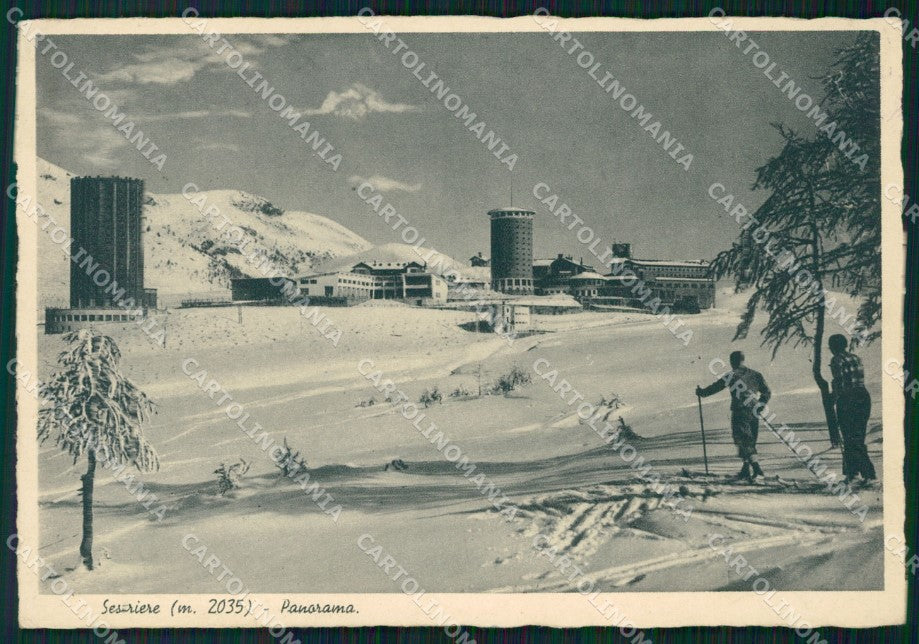 Torino Sestriere Nevicata Sci FG cartolina KF2076 – fronte