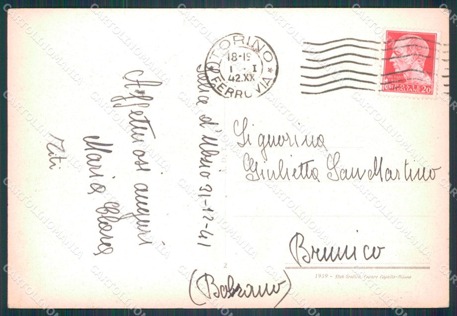 Torino Sauze d'Oulx Nevicata Sci FG cartolina KF2080 – retro