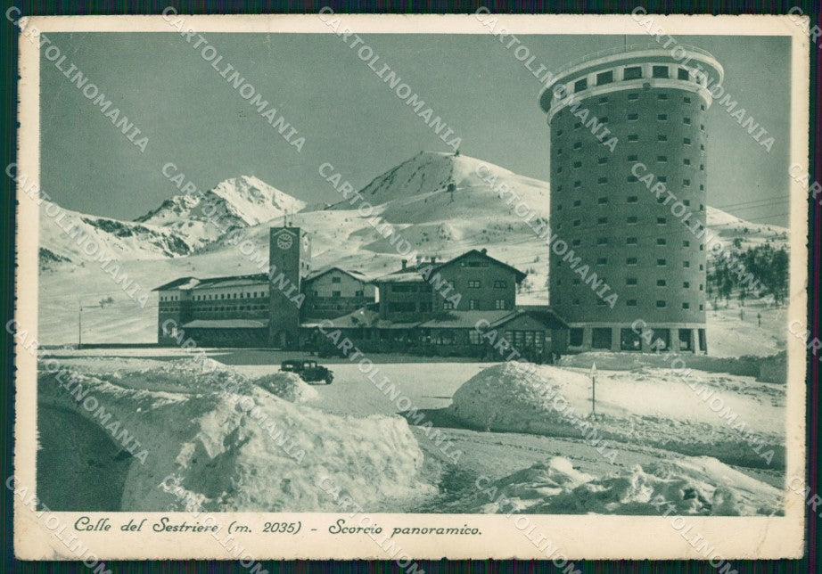 Torino Sestriere Colle di Nevicata Auto PIEGHE FG cartolina KF2081 – fronte