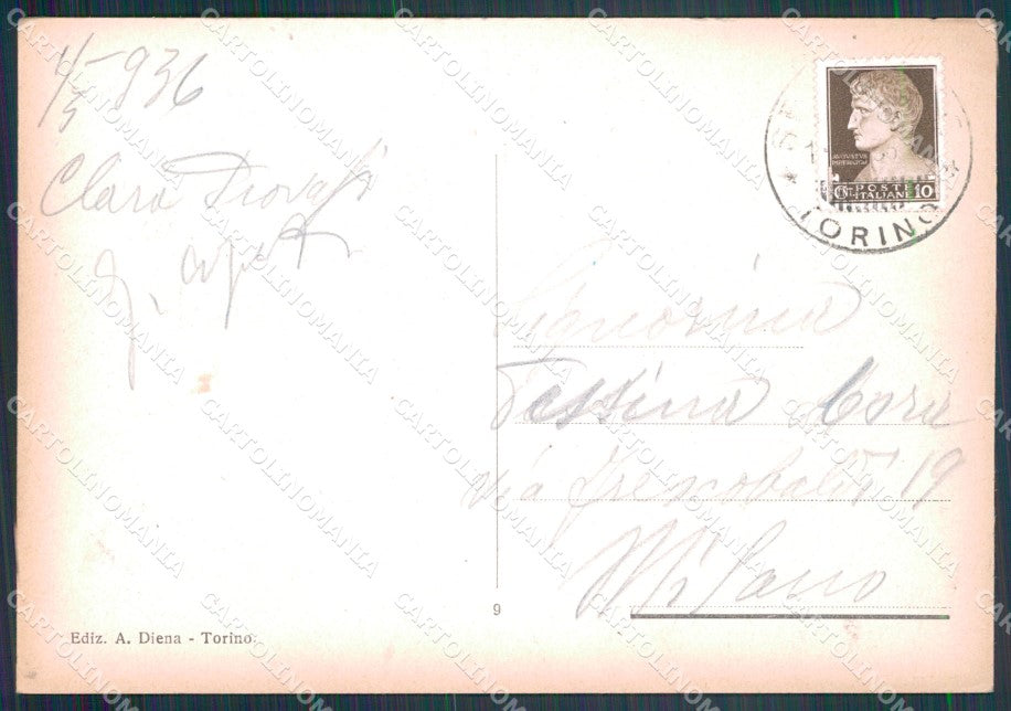 Torino Sestriere Nevicata Funivia Sci FG cartolina KF2092 – retro