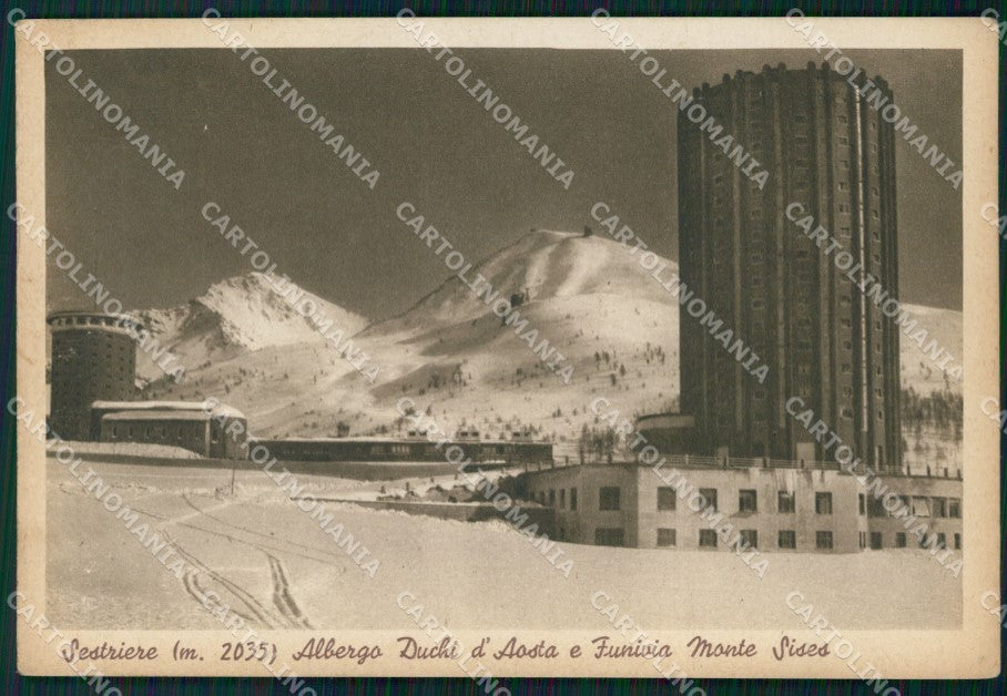 Torino Sestriere Nevicata Funivia FG cartolina KF2096 – fronte
