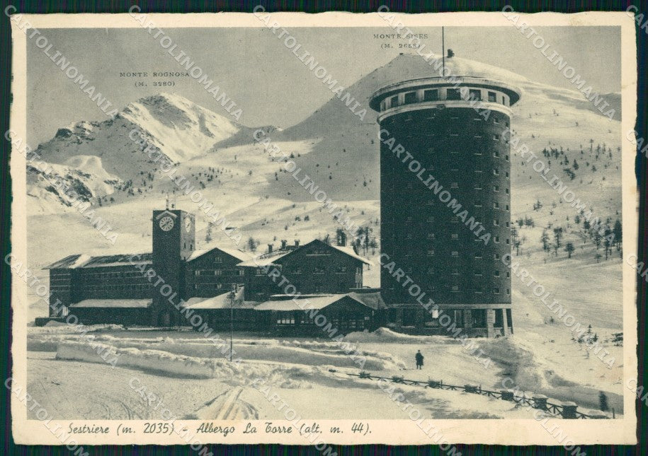 Torino Sestriere Nevicata Monte Rognosa e Sires FG cartolina KF2098 – fronte