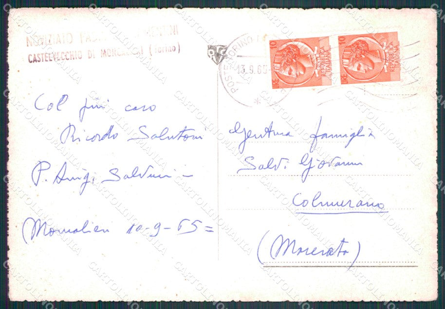 Torino Moncalieri Castelvecchio di FG cartolina KF2104 – retro