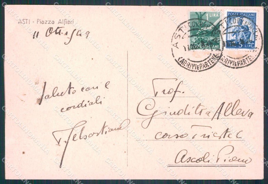 Asti Città ABRASA FG cartolina KF2105 – retro