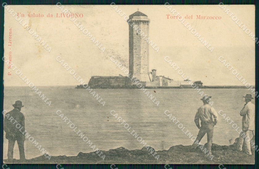 Livorno Città Torre del Marzocco PIEGA RIFILATA cartolina KF2133 – fronte