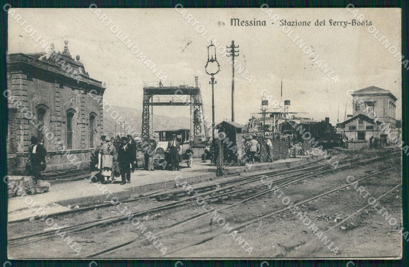 Messina Città Stazione Ferry-Boats Auto cartolina KF2153 – fronte