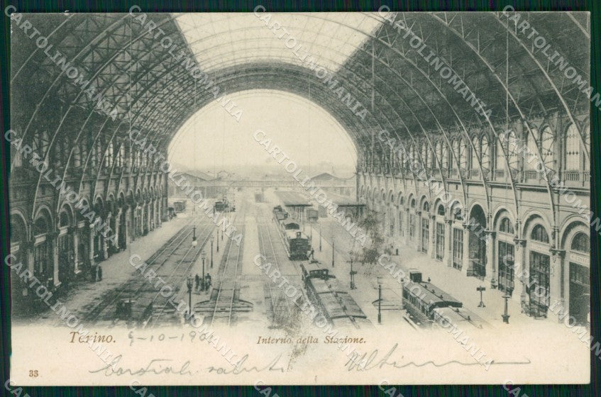 Torino Città Stazione Treni ABRASA cartolina KF2181 – fronte