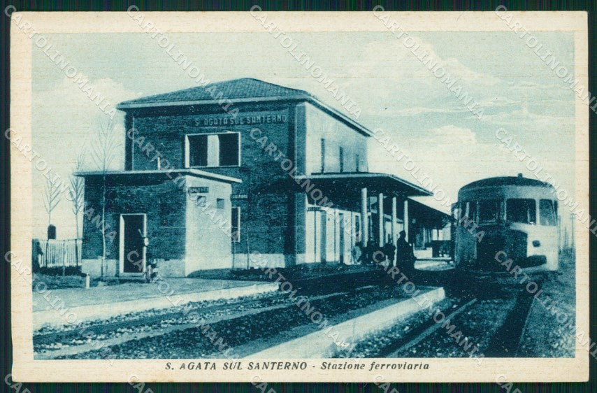Ravenna Sant'Agata Sul Santerno Stazione Treno PIEGHINA cartolina KF2214 – fronte