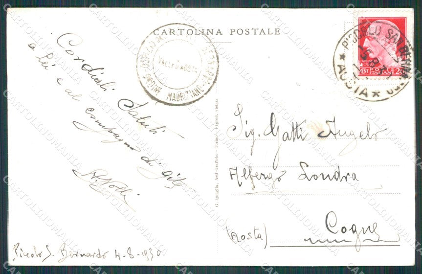 Aosta La Thuile Ospizio Piccolo San Bernardo Nevicata PIEGHE cartolina KF2247 – retro