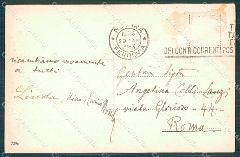 Novara Città Antonelli ABRASA cartolina KF2251 – retro