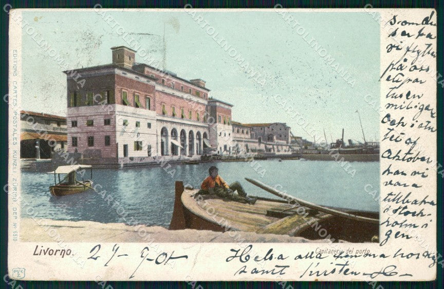 Livorno Città Capitaneria di Porto Barca cartolina KF2292 – fronte