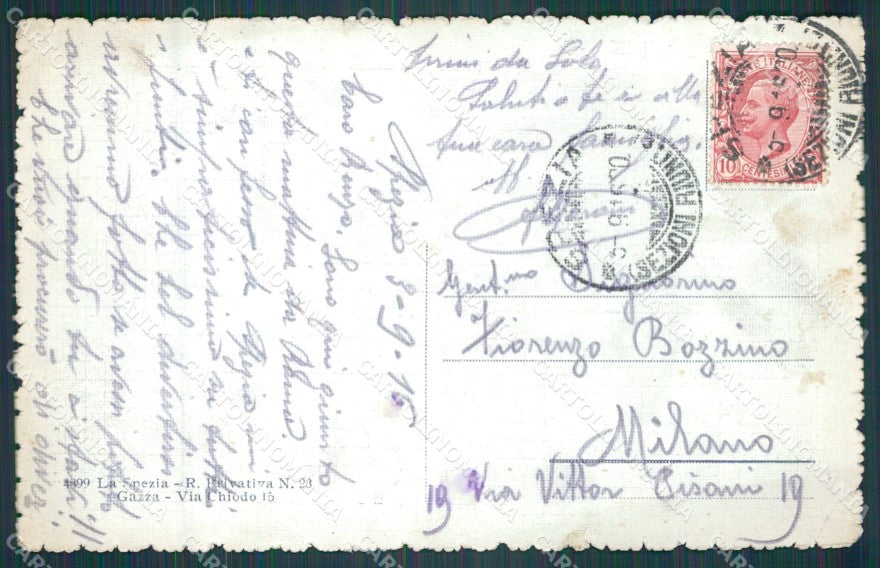 La Spezia Città Garibaldi PIEGHINA cartolina KF2300 – retro