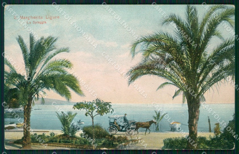Genova Santa Margherita Ligure Carrozza PIEGA cartolina KF2321 – fronte