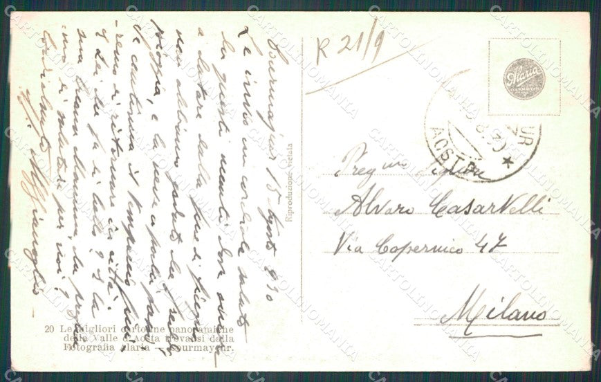 Aosta Courmayeur Monte Bianco cartolina KF2337 – retro
