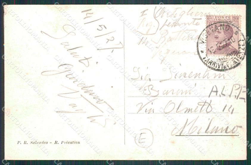 Pavia Vigevano Quartiere d'Artiglieria cartolina KF2383 – retro