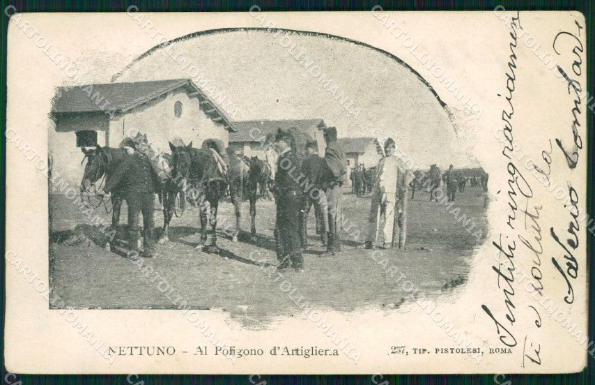 Roma Nettuno Poligono Artiglieria Militari ABRASA cartolina KF2411 – fronte