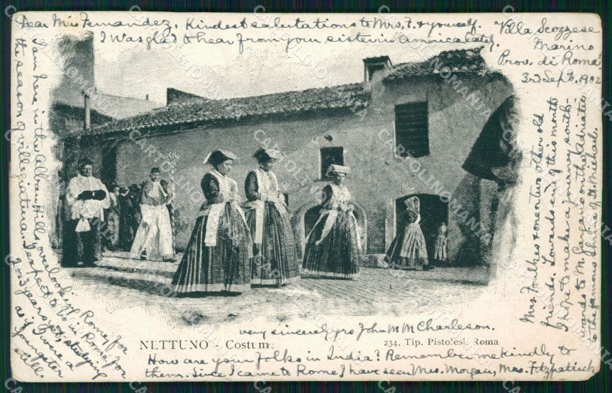 Roma Nettuno Costumi PIEGHINA cartolina KF2418 – fronte