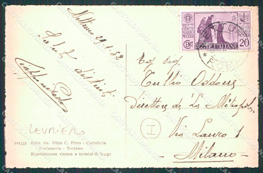 Roma Nettuno Levriero cartolina KF2438 – retro