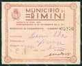 Rimini Città Ricevuta del Comune di Rimini Tessera 05276 PIEGHE KF2472 – fronte