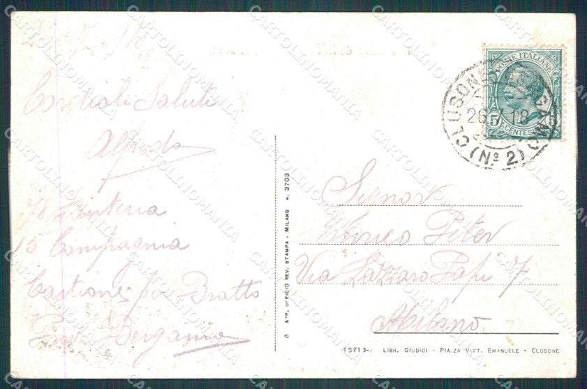 Bergamo Clusone Presolana cartolina KF2489 – retro