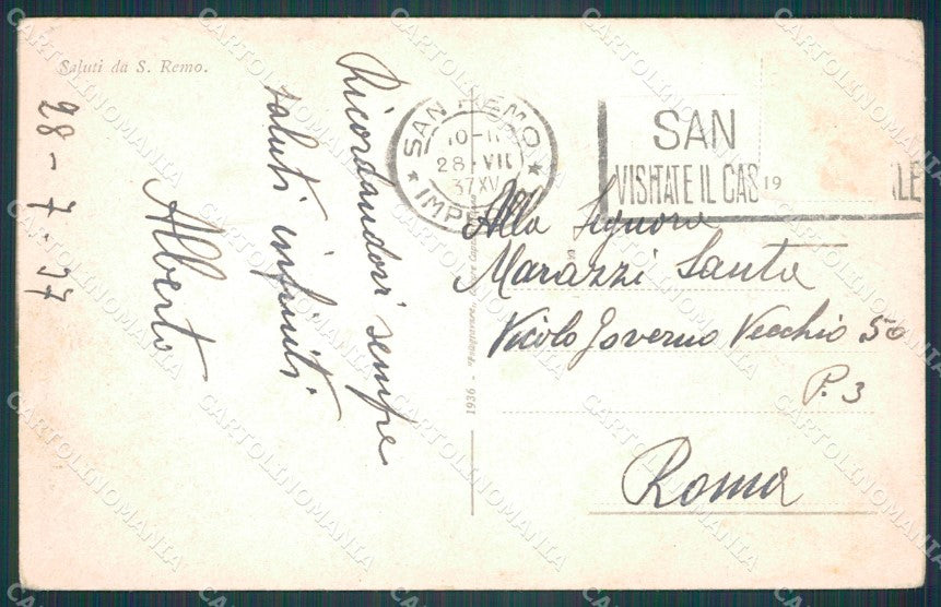 Imperia Sanremo PIEGA cartolina KF2502 – retro