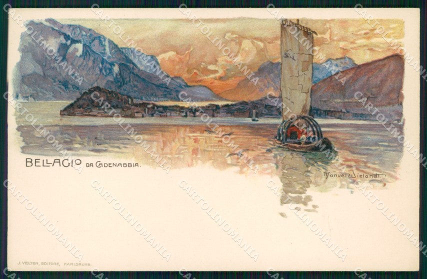 Como Bellagio Lago di Como Barca Wielandt cartolina KF2513 – fronte