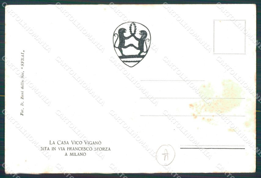 Milano Città Casa di Vico Viganò Architetto cartolina KF2532 – retro