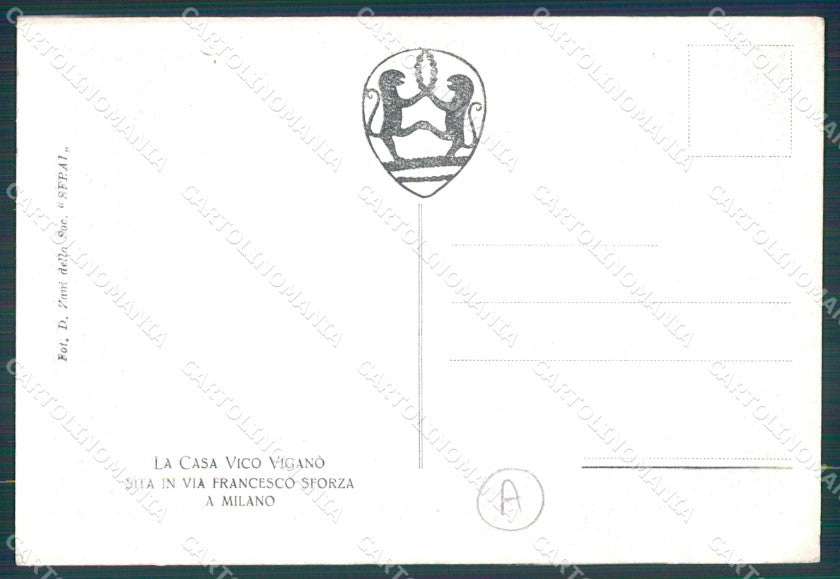 Milano Città Casa di Vico Viganò Architetto cartolina KF2534 – retro