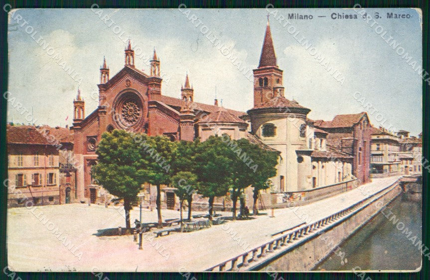 Milano Città Chiesa San Marco Naviglio ABRASA PIEGA cartolina KF2548 – fronte