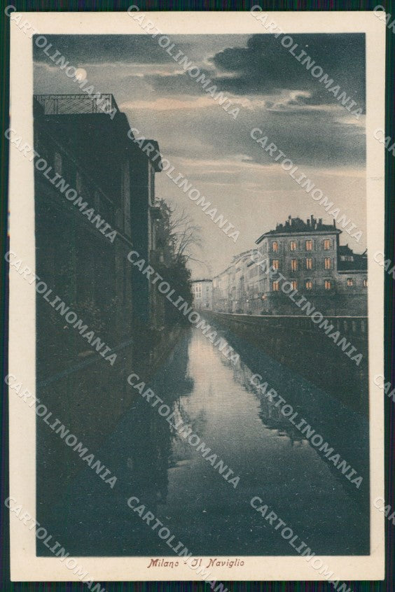 Milano Città Naviglio Chiaro di Luna cartolina KF2552 – fronte