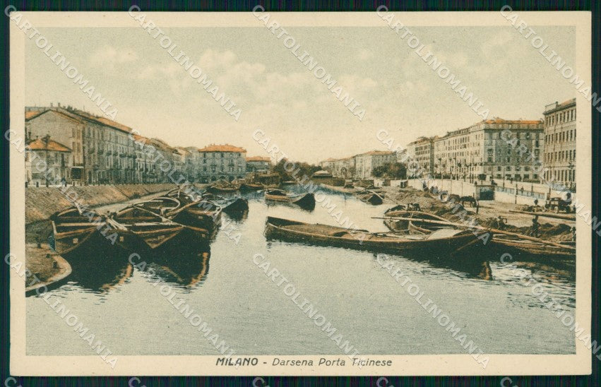 Milano Città Darsena Porta Ticinese Barche cartolina KF2562 – fronte