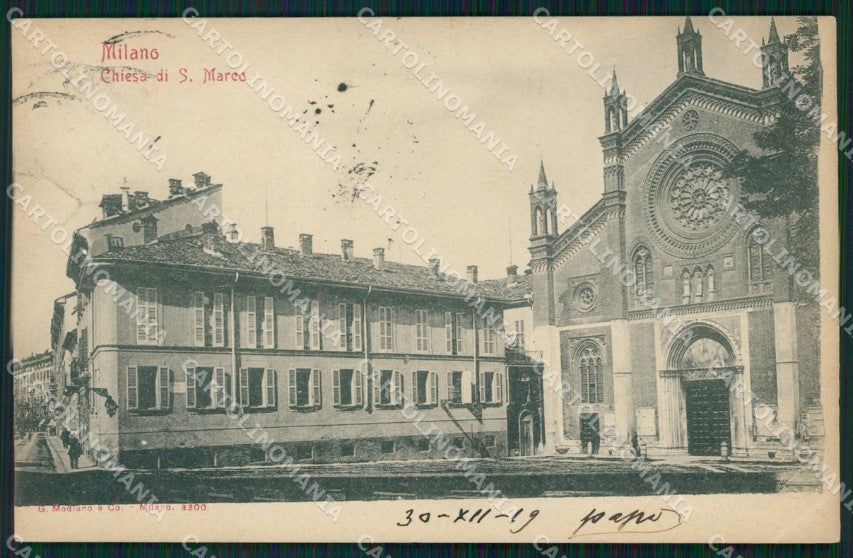Milano Città Chiesa San Marco PIEGHINA cartolina KF2564 – fronte
