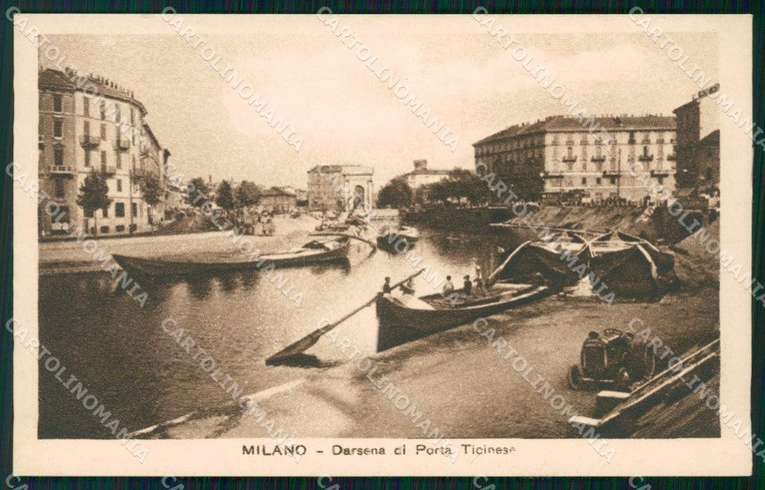Milano Città Darsena Porta Ticinese Barche cartolina KF2587 – fronte