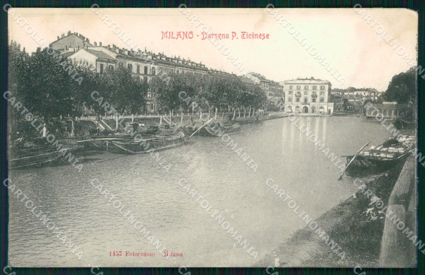 Milano Città Darsena Porta Ticinese Barche cartolina KF2589 – fronte