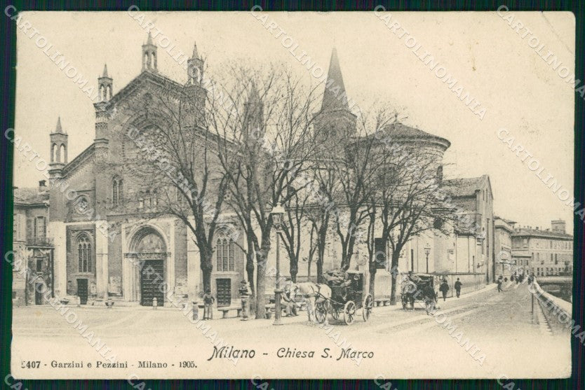 Milano Città Chiesa San Marco Carrozze STRAPPINO PIEGHE cartolina KF2590 – fronte