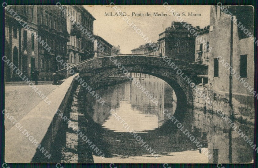 Milano Città Via San Marco Ponte dei Medici Naviglio cartolina KF2594 – fronte