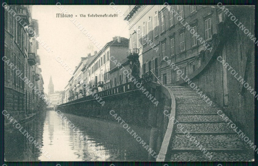 Milano Città Viia Fatebenefratelli Naviglio cartolina KF2595 – fronte