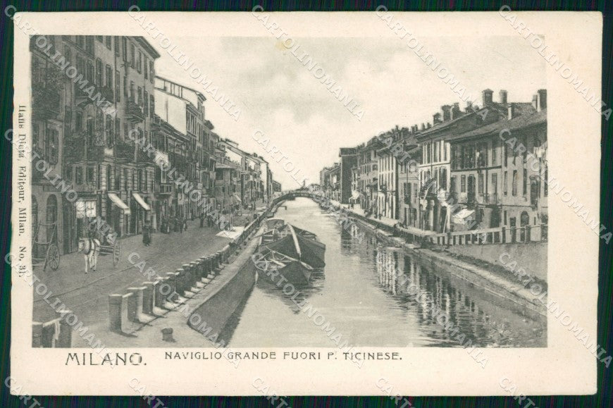 Milano Città Naviglio Grande Porta Ticinese Barche cartolina KF2596 – fronte